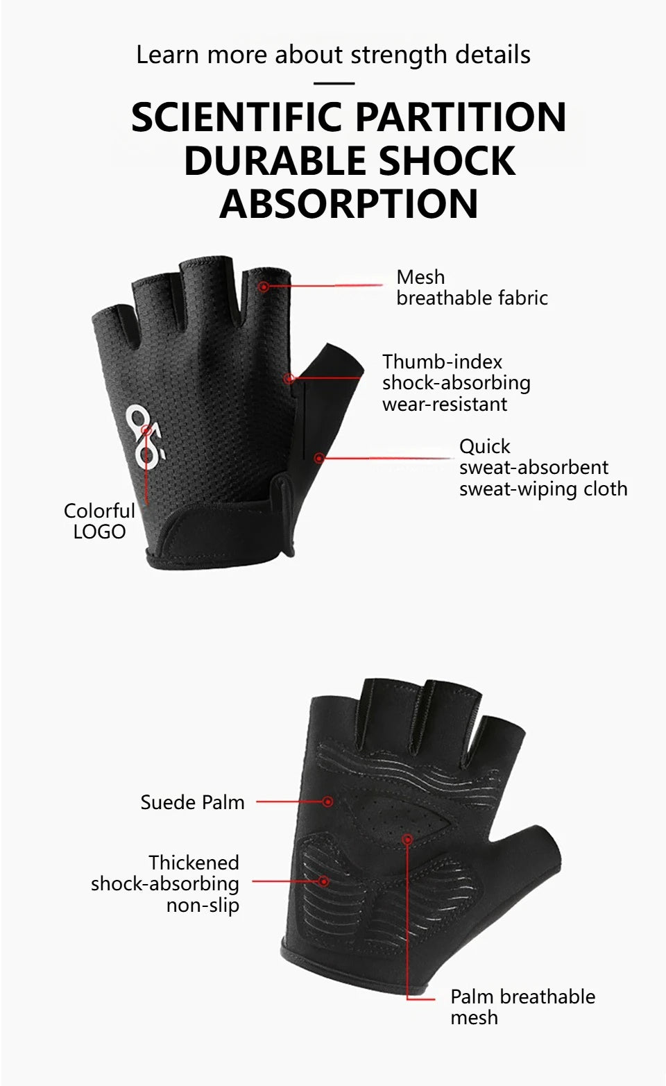 Fahrradhandschuhe halber Finger atmungsaktiv – MTB & Rennrad-Yabubest - Home & More