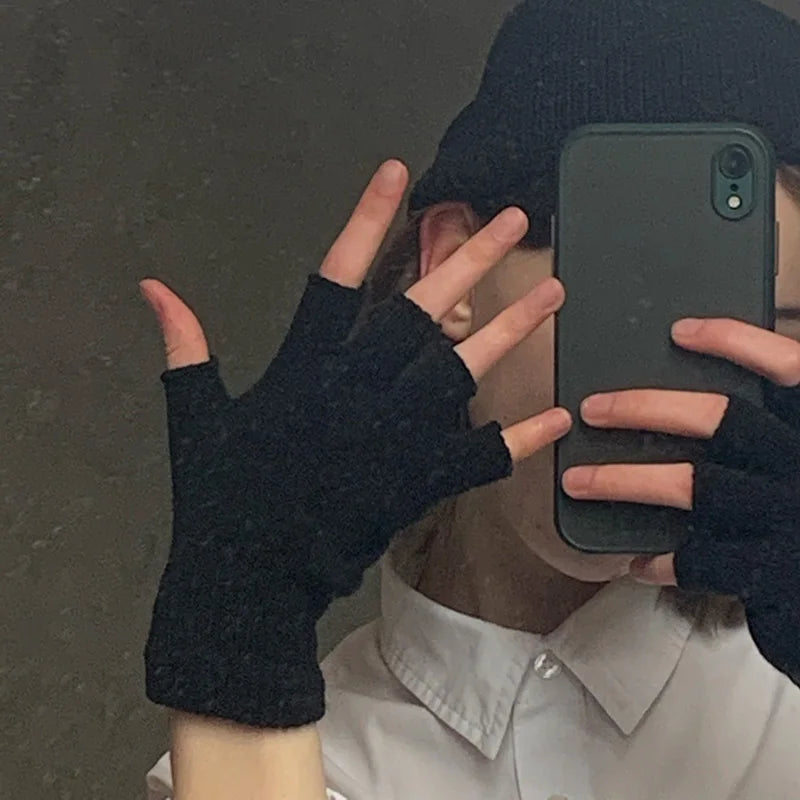 Warme Halbfinger Strickhandschuhe Unisex für Sport und Alltag