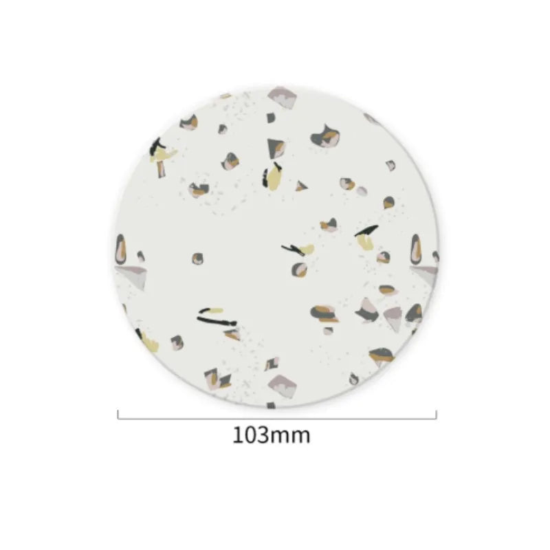 Set mit 1, 4 oder 6 Untersetzern Terrazzo Muster aus Keramikstein