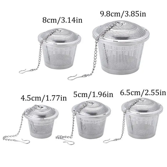 Edelstahl Tee Gewürz Sieb Set Wiederverwendbar Mesh Filter Infuser Küche