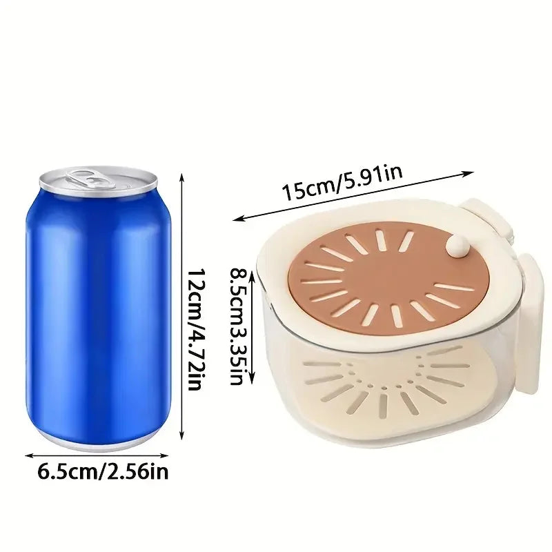 2-in-1-Doppelschicht-Abtropfkorb, Obst-Abtropfbehälter mit faltbarem Griff, Lebensmittelsieb, verdickter Obstteller, leicht zu reinigen-Yabubest - Home & More