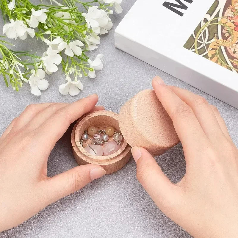 Runde Mini Holzboxen zur Schmuck Aufbewahrung 1 10 Stück