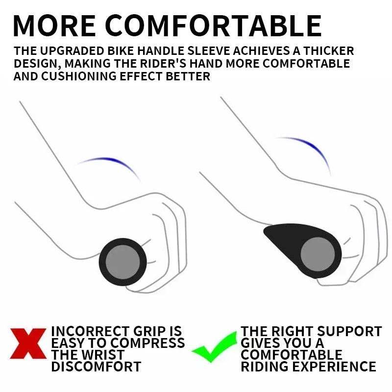 Ergonomische Fahrradgriffe mit verlängerter rutschfester Stange