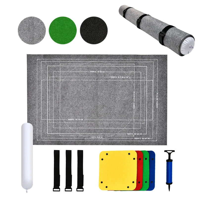 Tragbare Puzzle Aufbewahrungsmatte aus Filz in Grau Schwarz