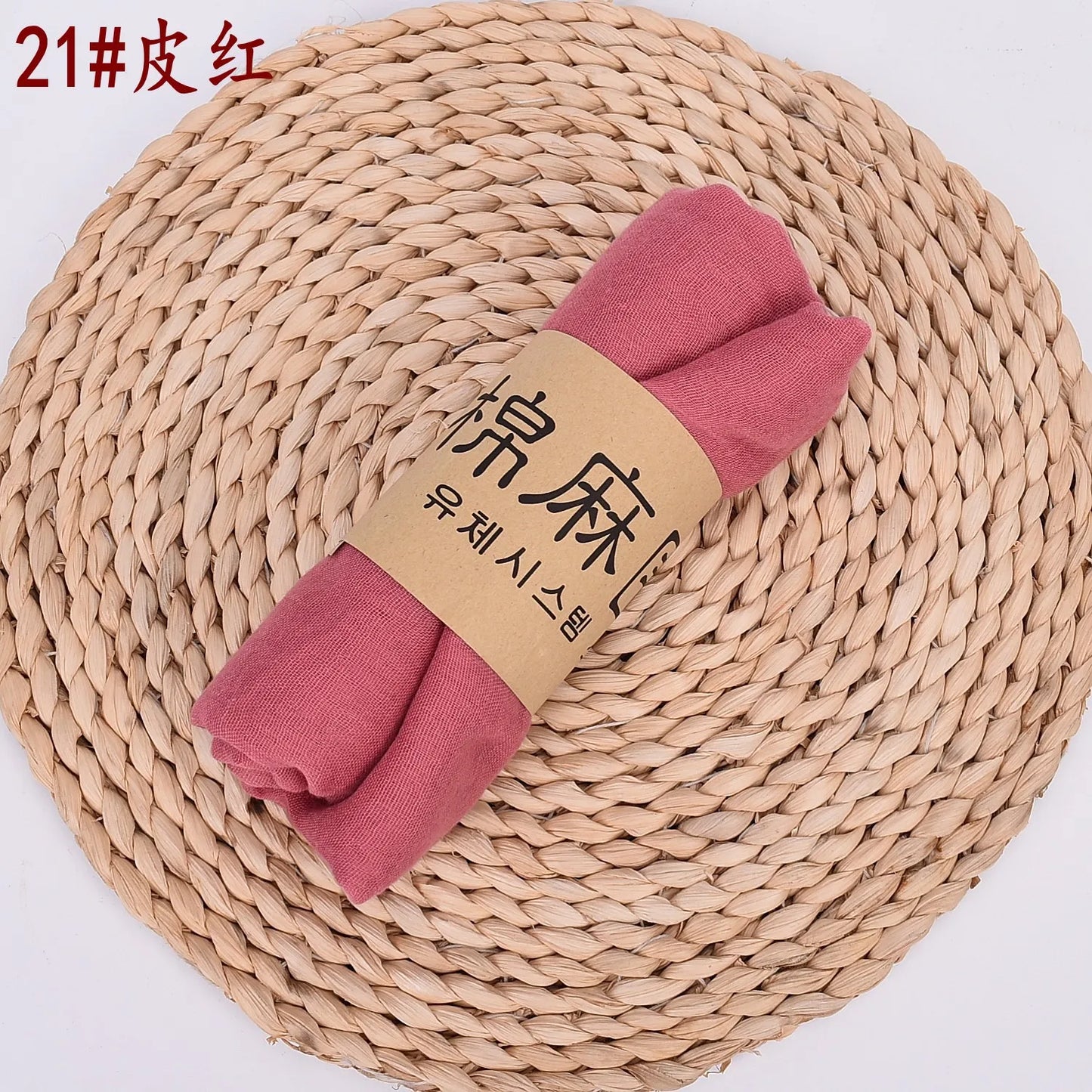 Damen Schal Baumwolle Leinen lang 90x180cm uni zart weich vielseitig