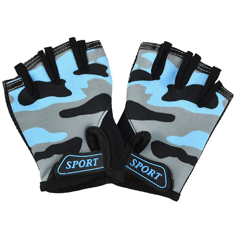 Sommer Kinder Halb Finger Sporthandschuhe Rutschfest Atmungsaktiv 4-7 Jahre