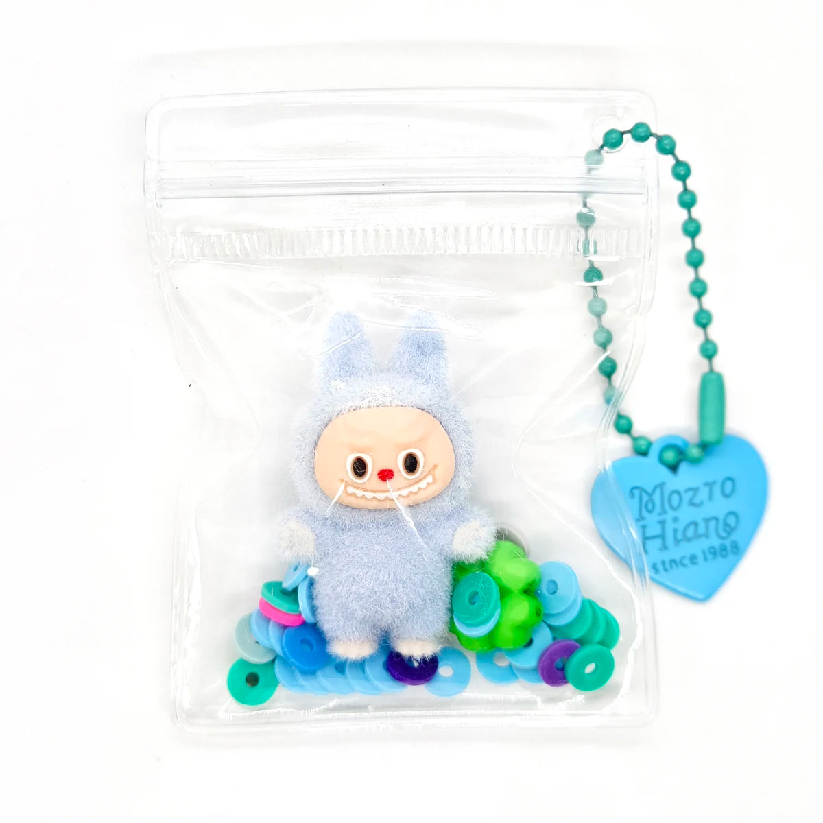 Kreativer transparenter Silikon Schlüsselanhänger mit Plüschmotiv