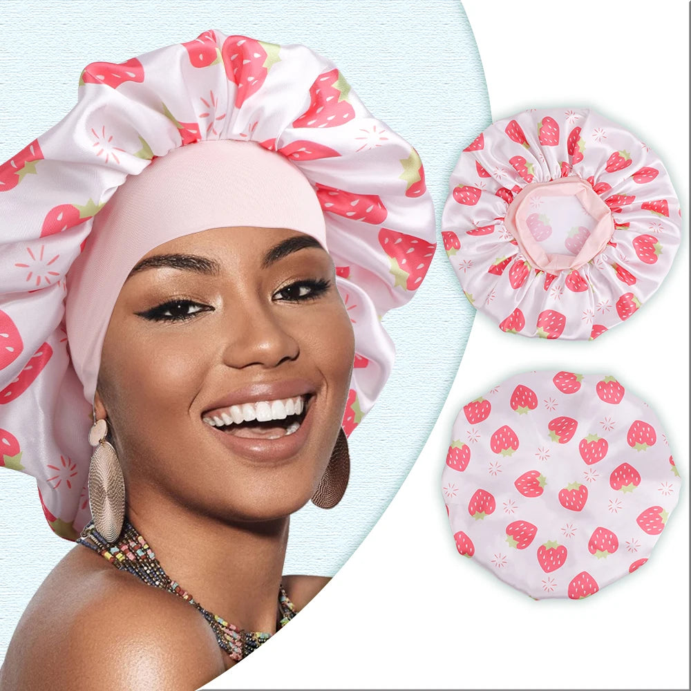 Atmungsaktive Schlafmütze mit Frucht und Tiermotiv für alle Haartypen