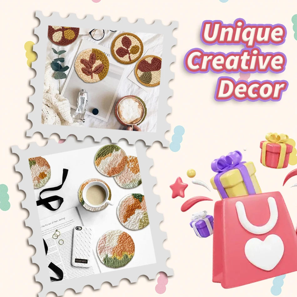 Niedliches 6 Muster Stanznadel Untersetzer Set für Anfänger