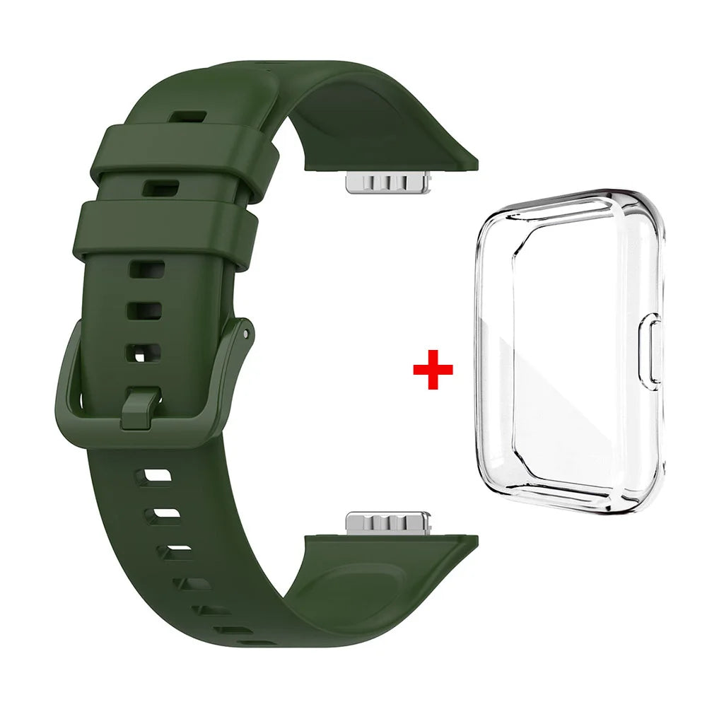 Flexibles Silikonarmband - transparente TPU-Hülle – Ersatz für Huawei Watch Fit 2