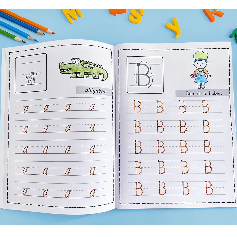 Spielerisch Buchstaben lernen: Alphabet Nachzeichnen Arbeitsbuch für 3-6 Jahre