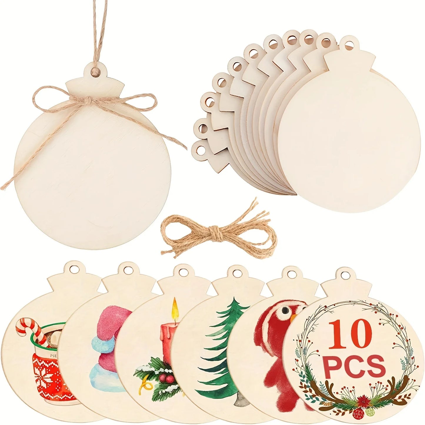 10/20 Stück handgefertigte Holzanhänger für DIY Malerei und Deko