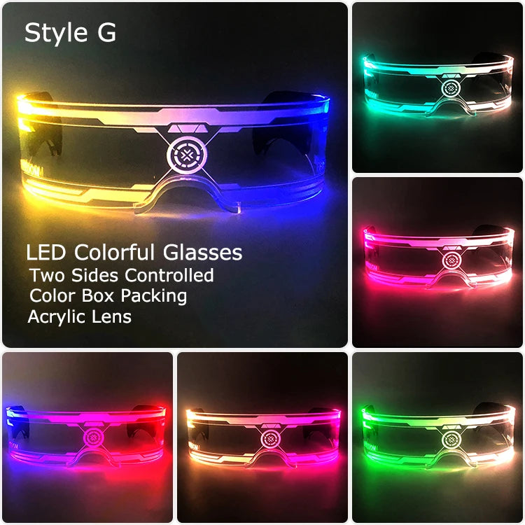 Leuchtende LED Partybrille aus Acryl mit Farbwechsel für Feste