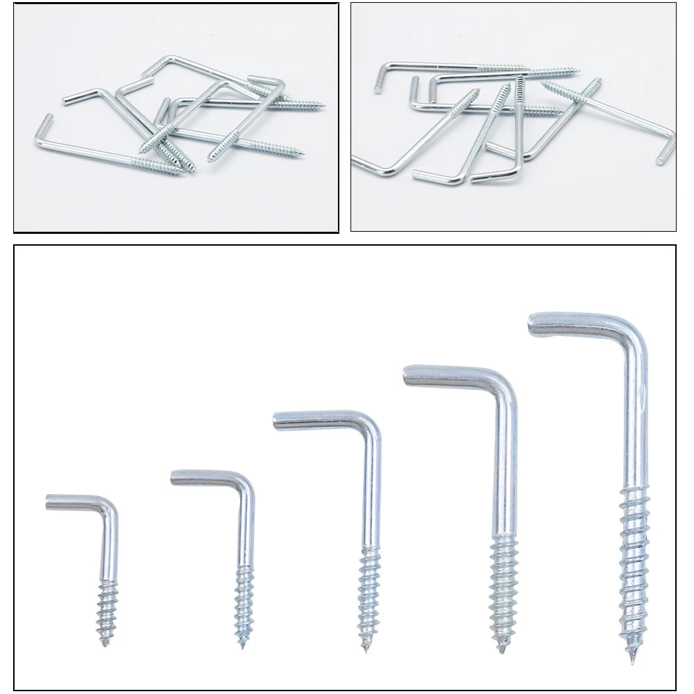 L-förmige Schraubhaken Stahl verzinkt verschiedene Größen 20 Stück