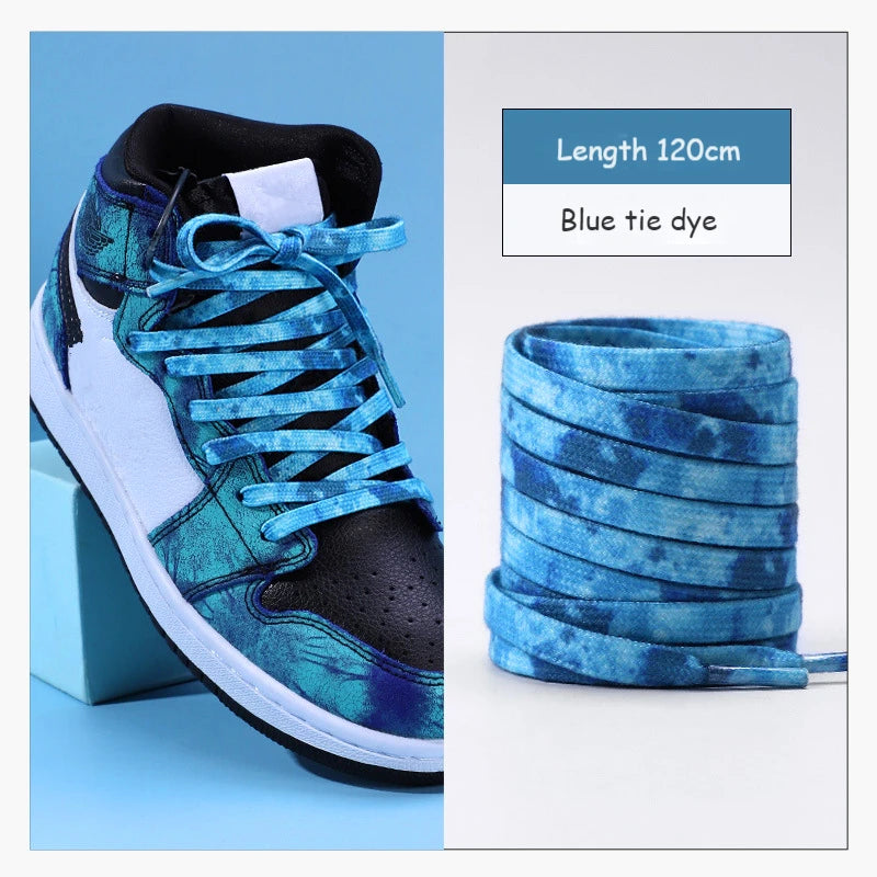 Tie Dye Schnürsenkel Flach Farbverlauf für Sportschuhe 120 140 160cm