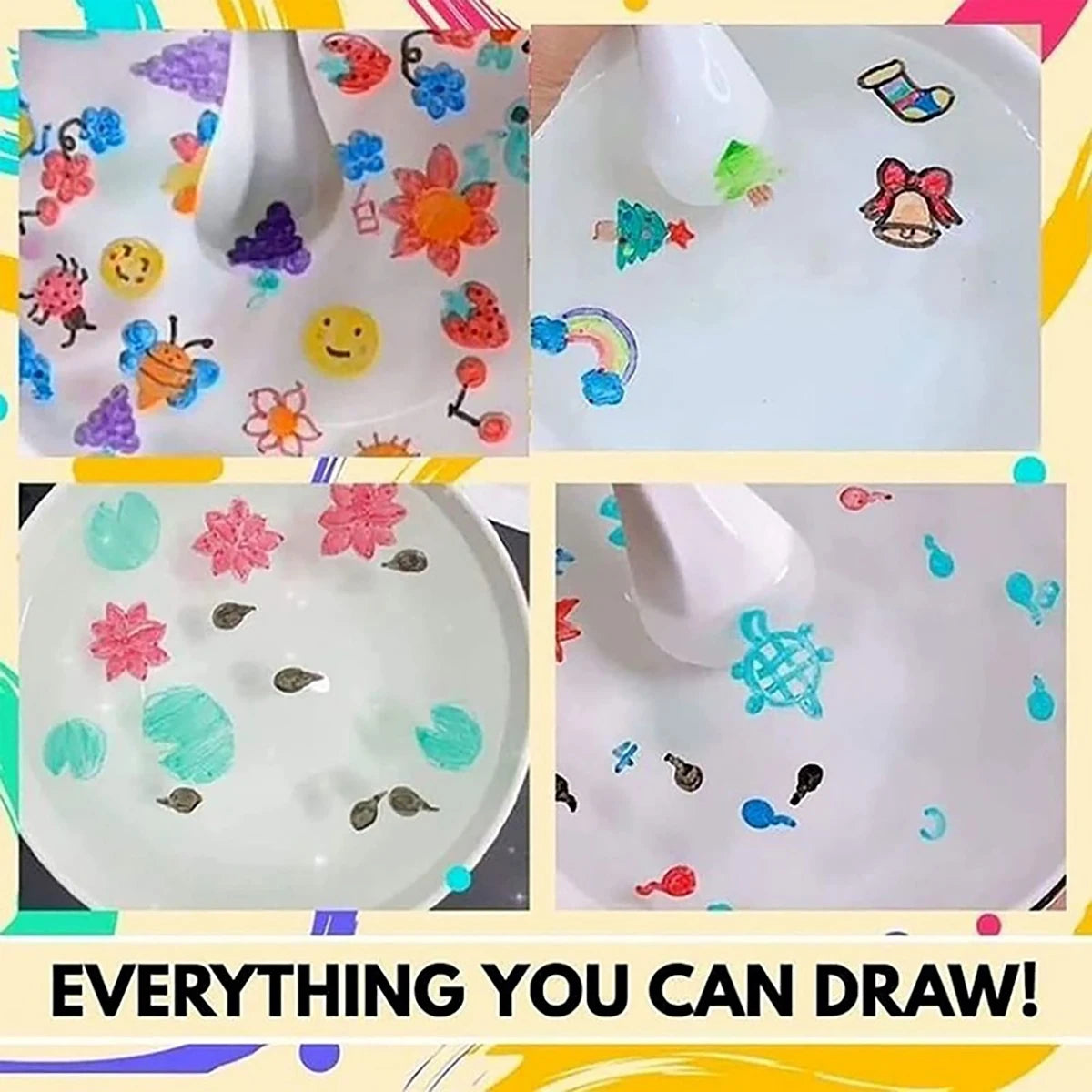 12 bunte schwimmende Aquarellstifte mit Pinselset Lern und Kulturzubehör