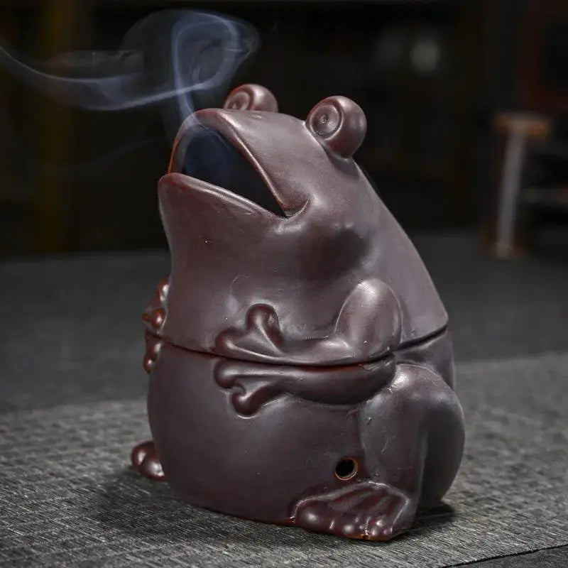 Keramik Räuchergefäß Frosch Design für entspannende Duftmomente-Yabubestshop