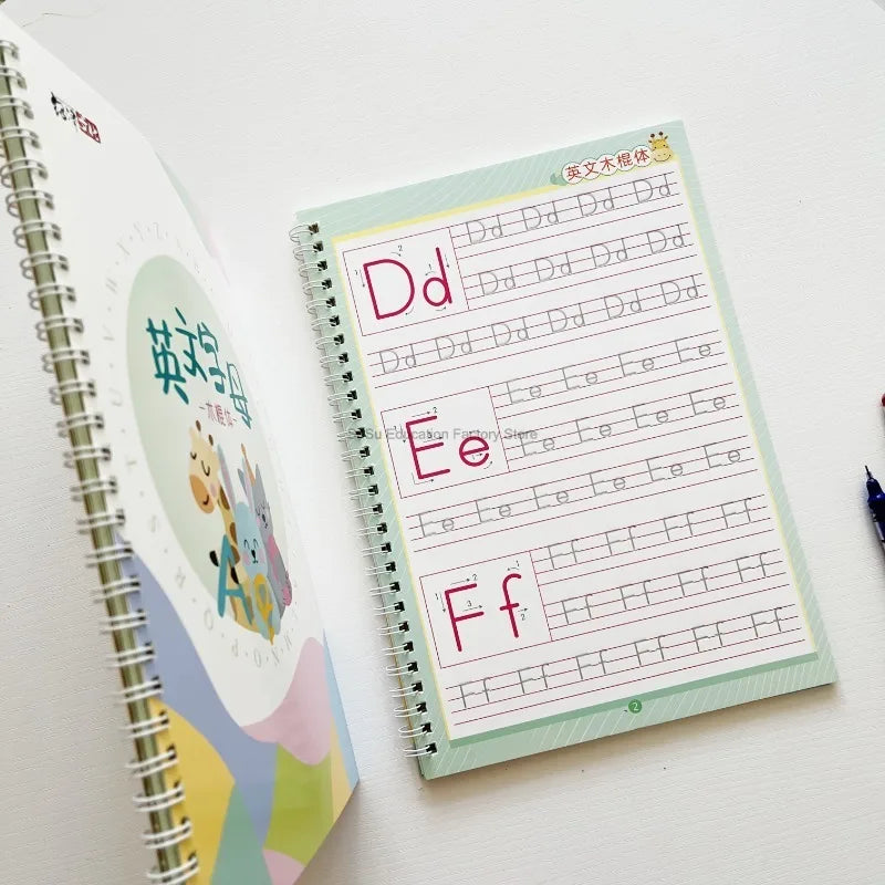 Wiederverwendbares Englisch-Schreibübungsbuch für Kinder ab 3 Jahren