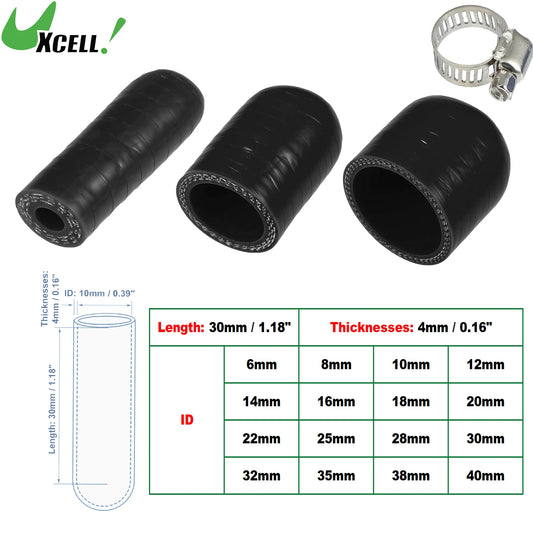 Auto Silikonschlauch Endkappe 6-40 mm Innendurchmesser 30 mm Länge schwarz