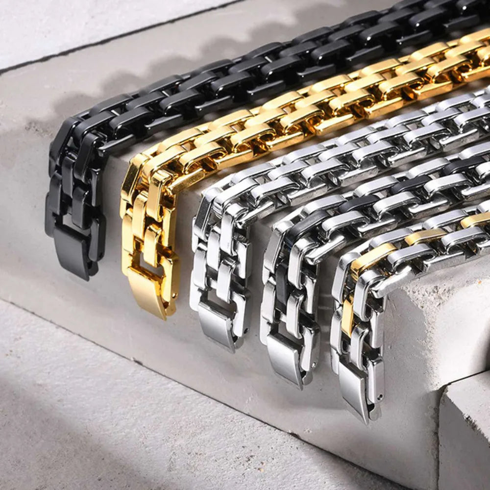 Maskulines 11mm Edelstahl Gliederarmband für Herren als Geschenk