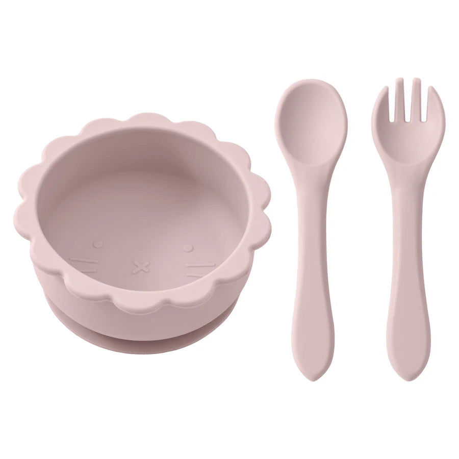 BPA-freie Silikon Baby Fütterschüssel mit Besteck Saugnapf für Kinder
