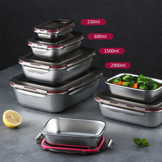 Edelstahl Bento Lunchbox Auslaufsicher – Tragbare Lebensmittel Aufbewahrung 304