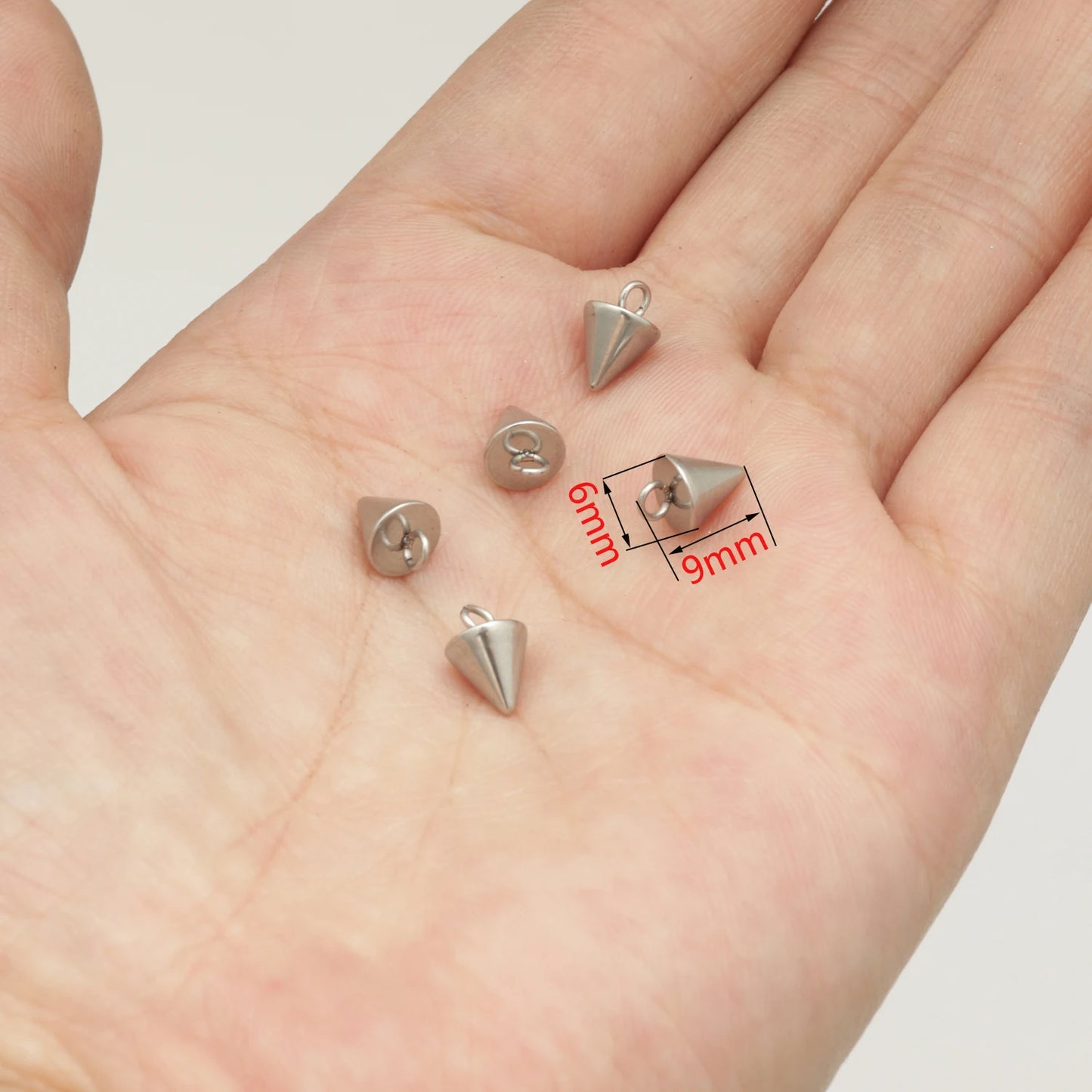 20 Edelstahl Kegel Anhänger Charms für DIY Halskette Schmuck 3x6 bis 5,5x18mm