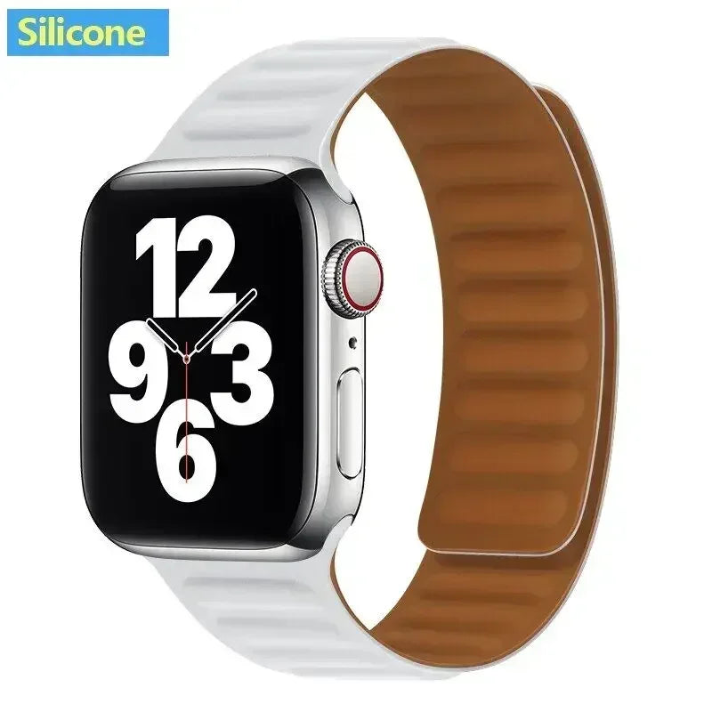 Magnetisches Silikon-Gliederarmband kompatibel für verschiedene Smartwatch-Größen