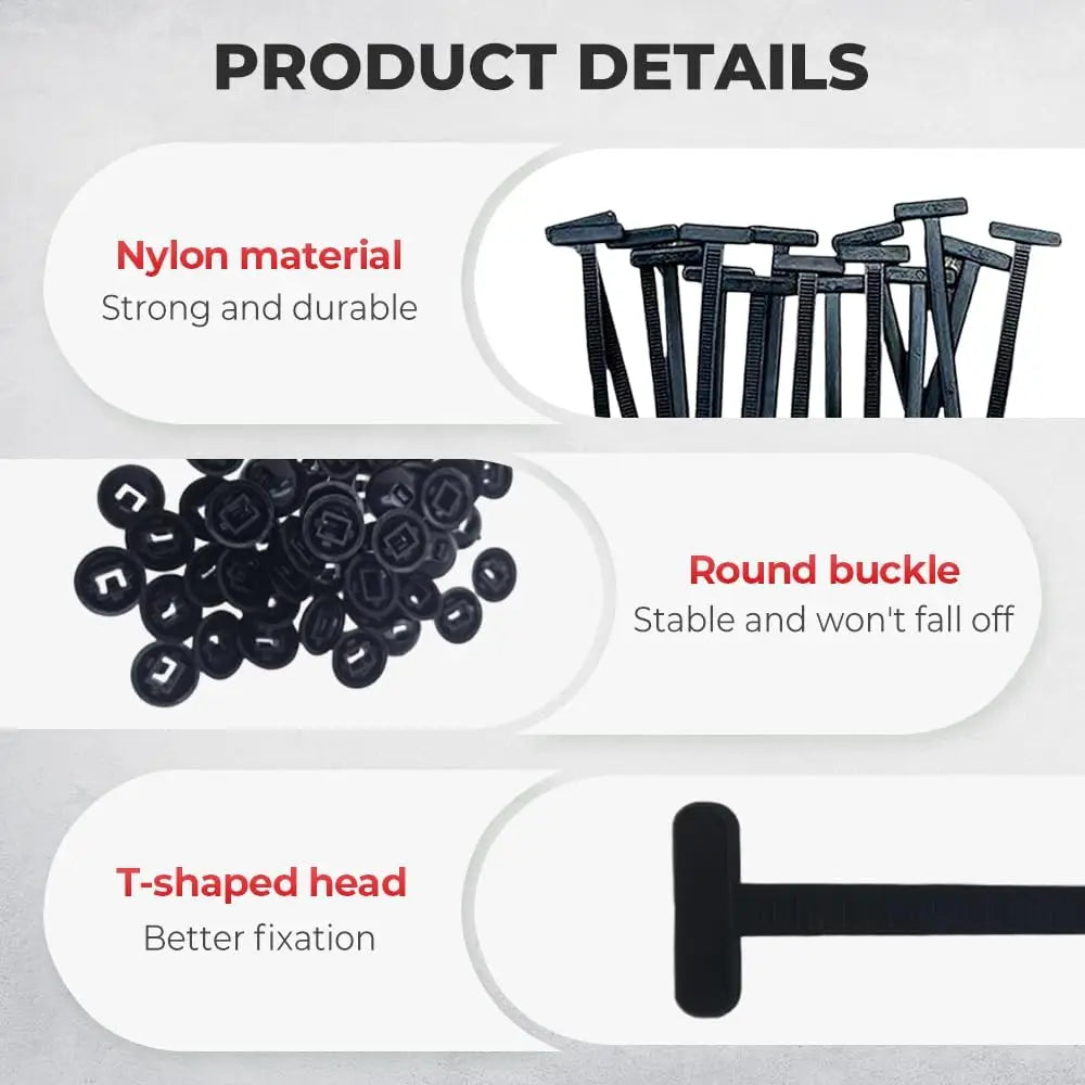 Selbstsichernde Nylon Kabelbinder - Clips für Kfz Reparatur - Befestigung