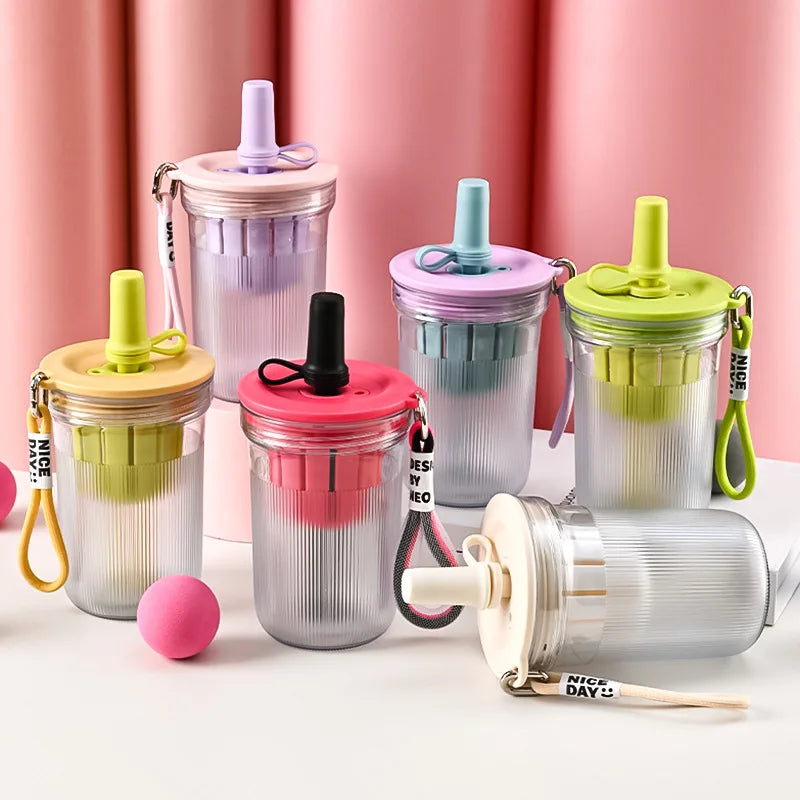 16,3oz Bunte Kunststoff Trinkflasche mit Tee Infuser und Stroh für Outdoor