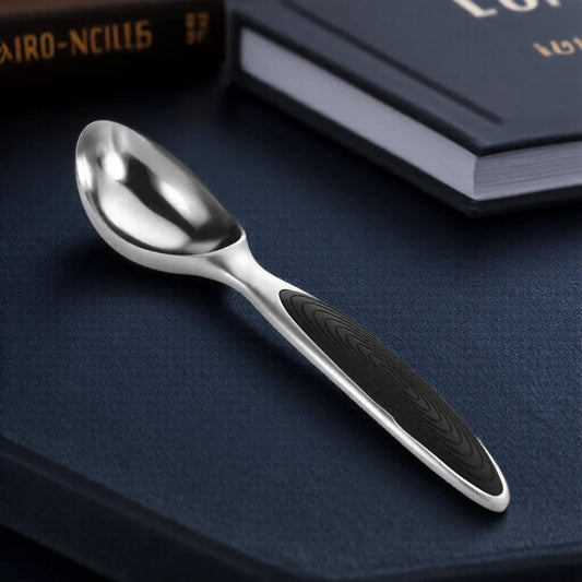 Eisportionierer aus Edelstahl mit rutschfestem Griff für Eis und Keksteig