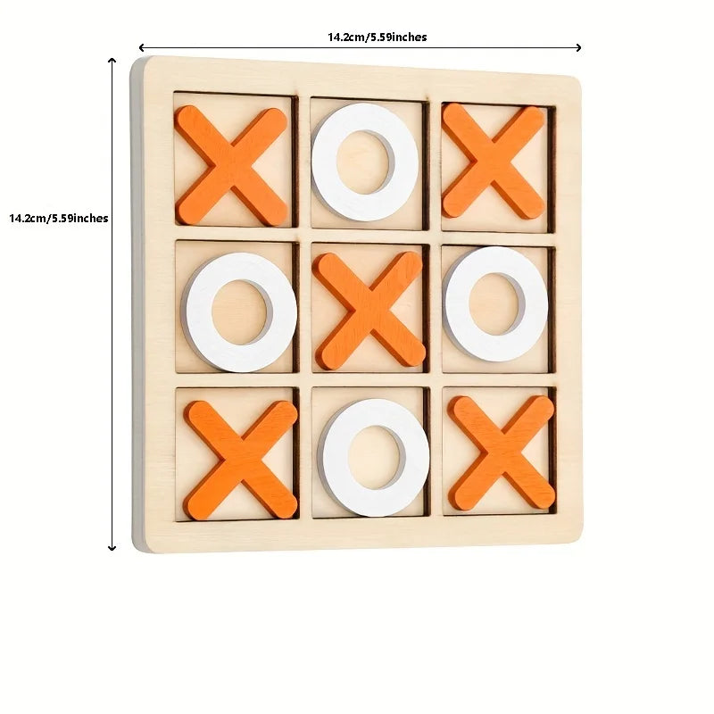 Zeitloser Familienspaß: Tragbares Holz-Tic Tac Toe für Kinder ab 3 Jahren
