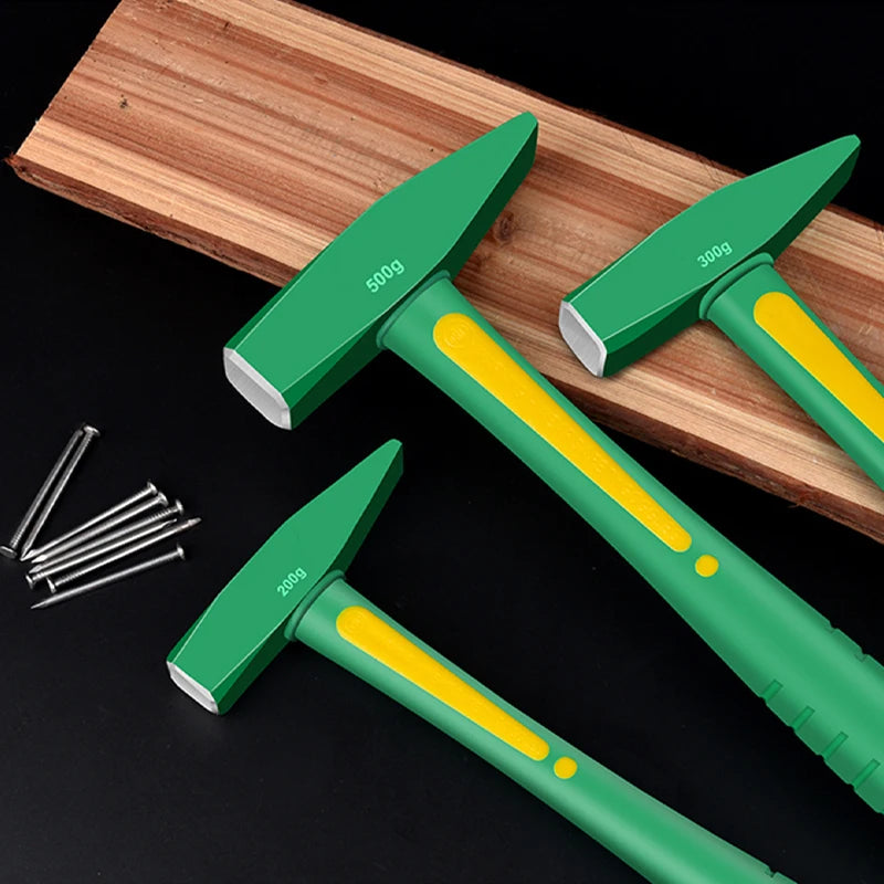 Stoßfester Flachkopfhammer mit Gummigriff 200/300g für Handwerk