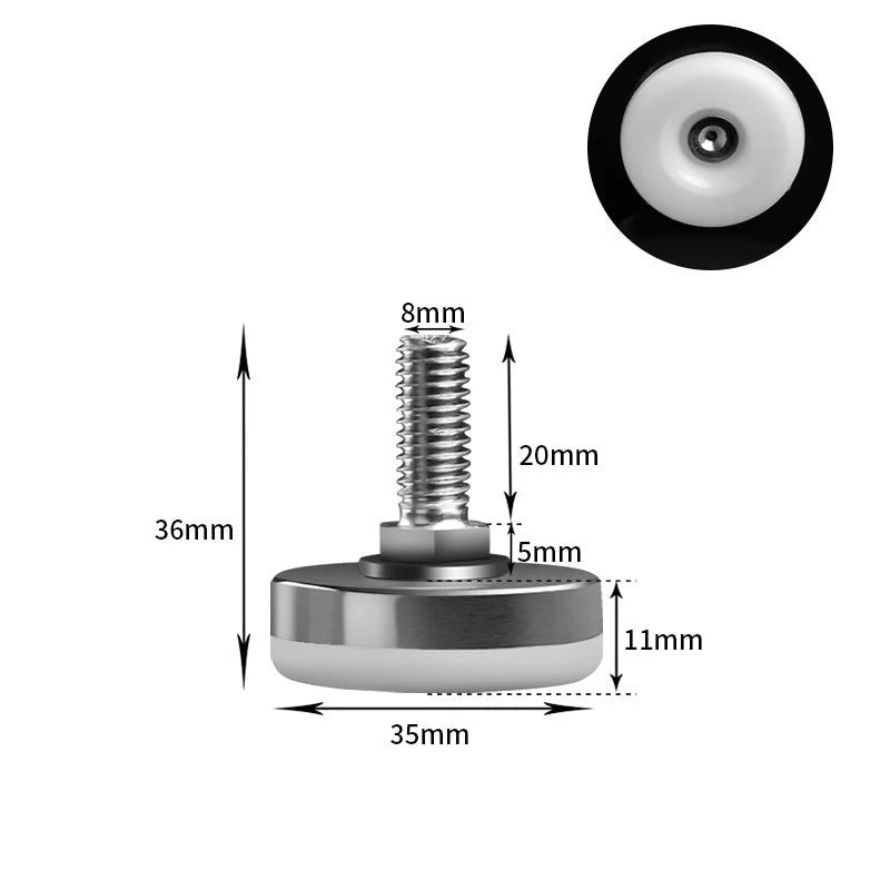 Edelstahl Möbelfüße verstellbar Nylon Nivellierfüße für Möbel stabil