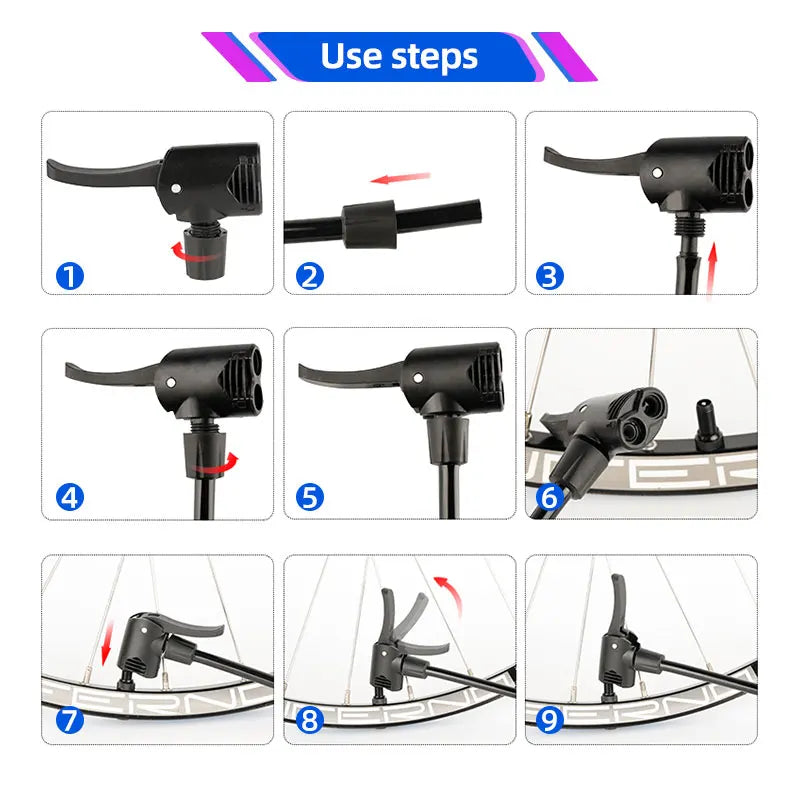 Vielseitiger Fahrradpumpe Adapter mit Dual Kopf für Schrader - Presta Ventile