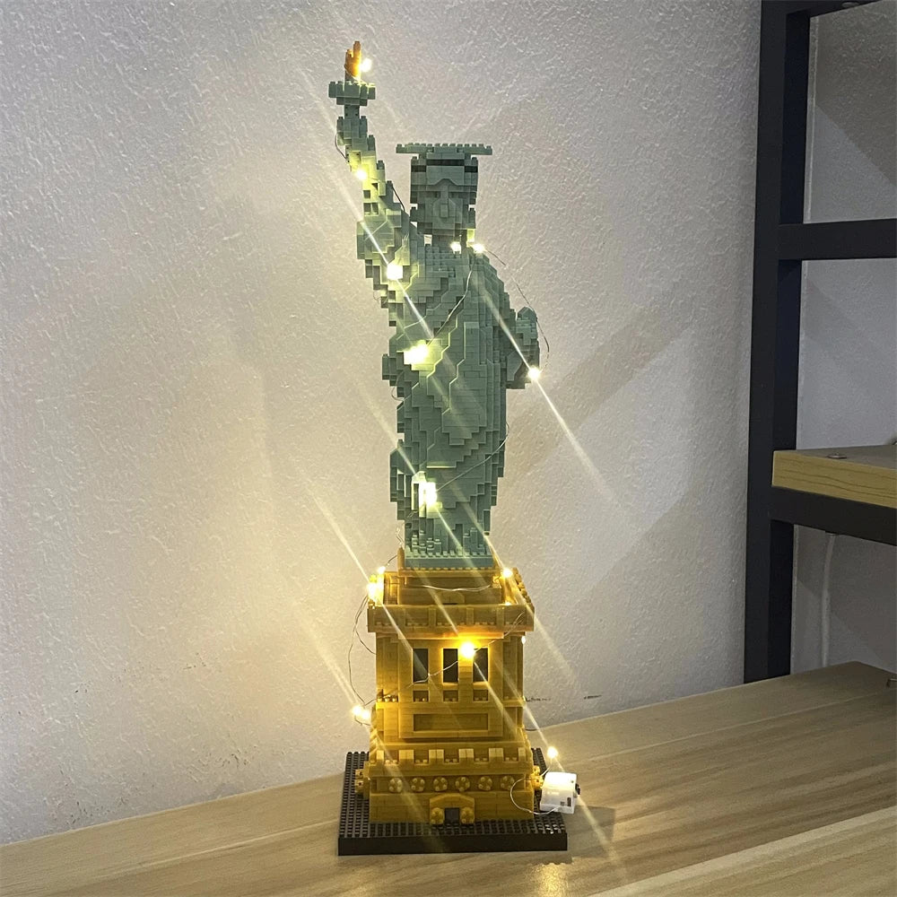 Mikro Mini Bausteine Spielzeug Eiffelturm mit LED Beleuchtung und Anleitung-Yabubest - Home & More