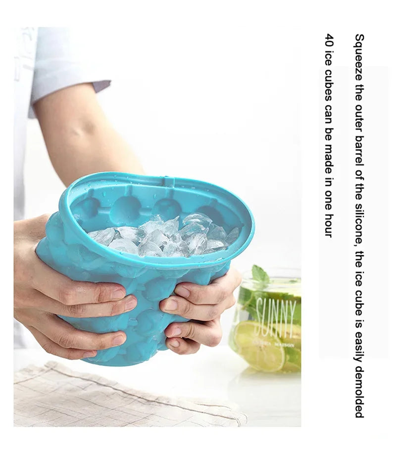 Silikon Eiswürfeleimer für Bier Whisky Wein Kühler Tragbar Platzsparend