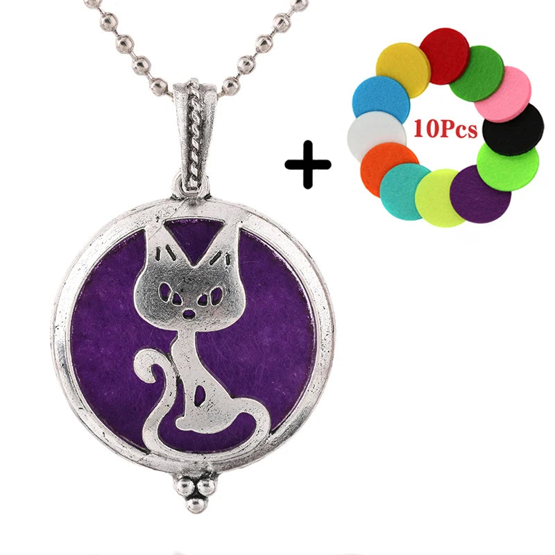 Aromatherapie Halskette Lotus Diffusor Anhänger aus Zinklegierung