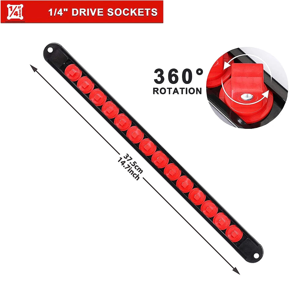 360° Drehbarer ABS Sockel Organizer mit 1/4, 3/8 und 1/2 Zoll Halter