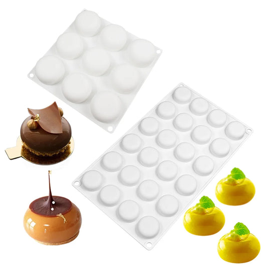 Flache runde Mousse-Kuchen-Silikonformen in 7 Optionen für Backwerkzeuge