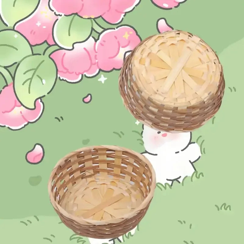 6er Set Runde Aufbewahrungskörbe Aus Natürlichem Bambus