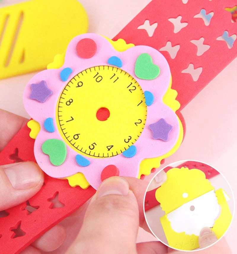 Kreatives DIY EVA Schaum Uhren Bastelset für Kinder - Tier - Kunst Handwerk