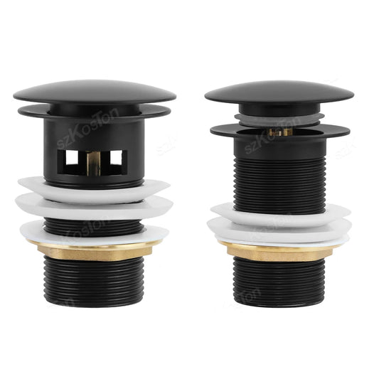 Pop-Up Waschbecken Stopper aus Messing – mit oder ohne Überlauf, farbig