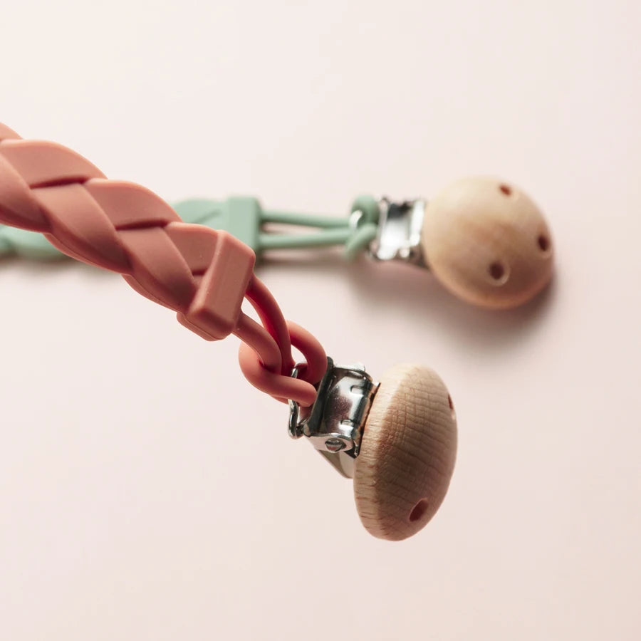 BPA-freie Silikon Beißring Kette Baby Schnuller Clip Tragbar 0-6 Jahre