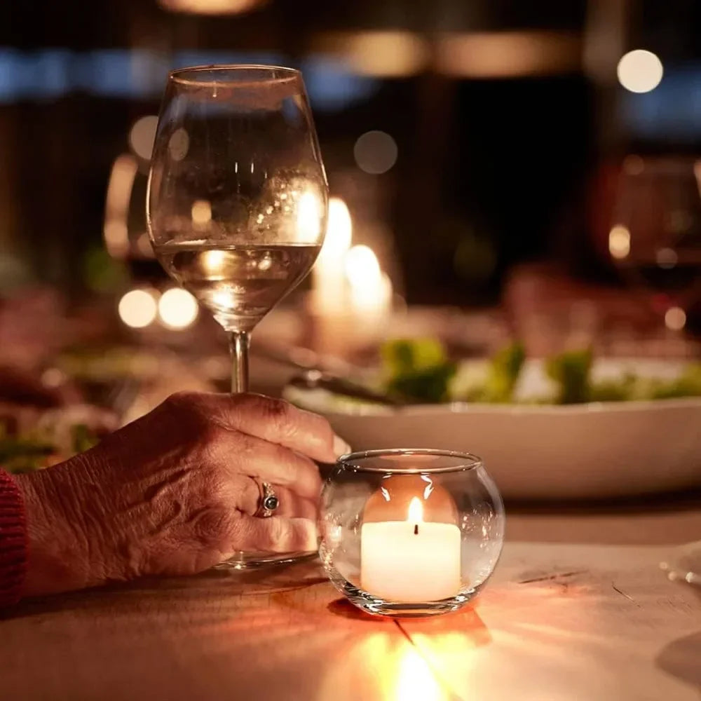 6 oder 12 Stück Glas-Teelichthalter winddichte Kerzenhalter-Yabubest - Home & More