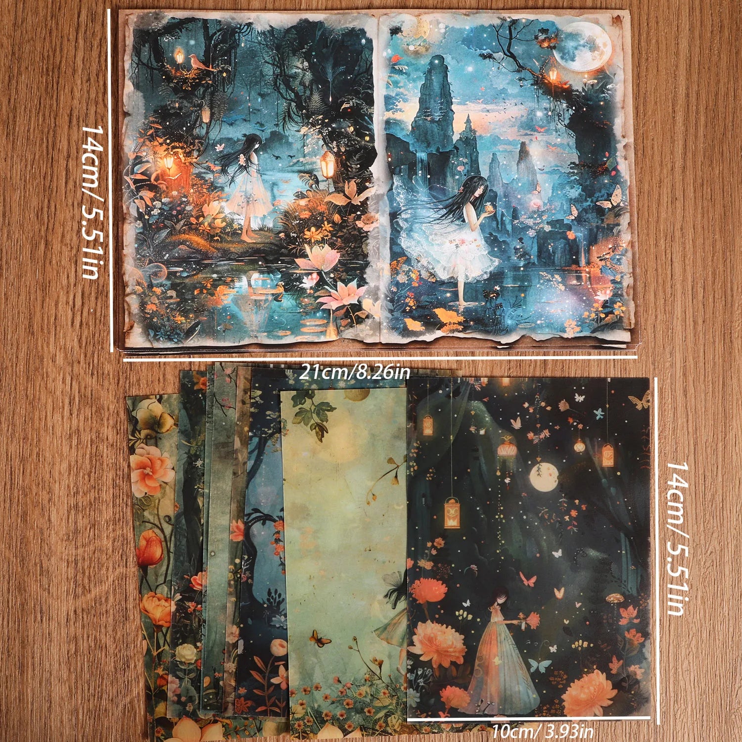 Set mit A5-Deko- und Transparentpapieren für kreatives Scrapbooking