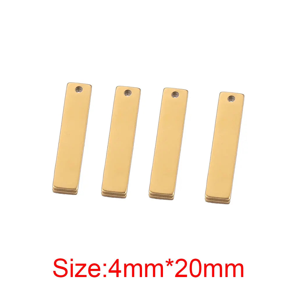 20 Stück Edelstahl Gold Rechteck Charm Connector für Schmuck DIY