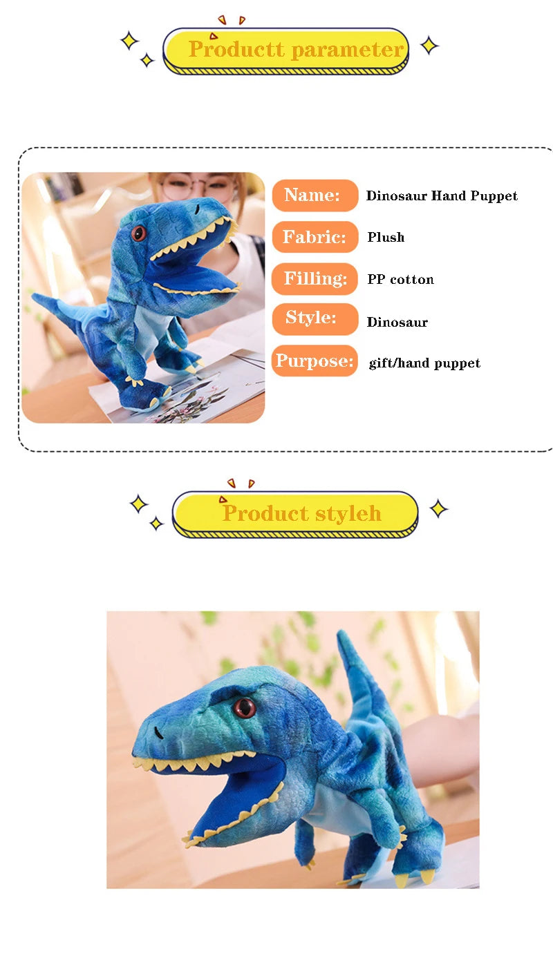 Niedliche Dinosaurier-Handpuppen mit bewegbarem Mund