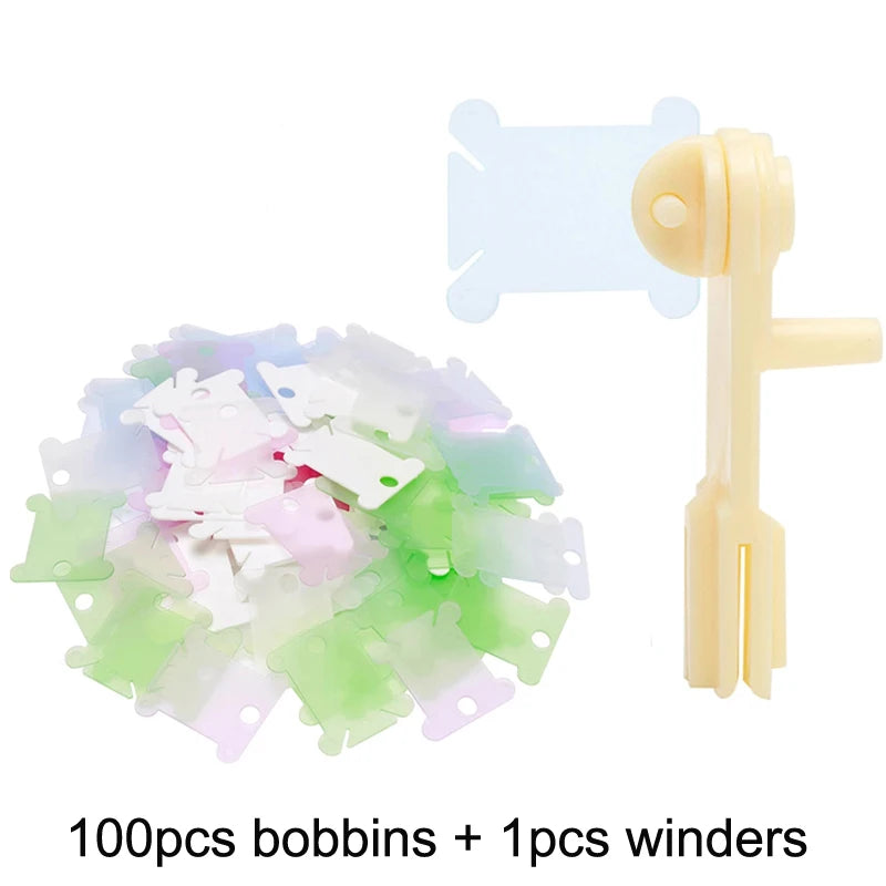 Organizer Set für Stickgarn mit 36 Fächern, Flossern und Zahlenetiketten