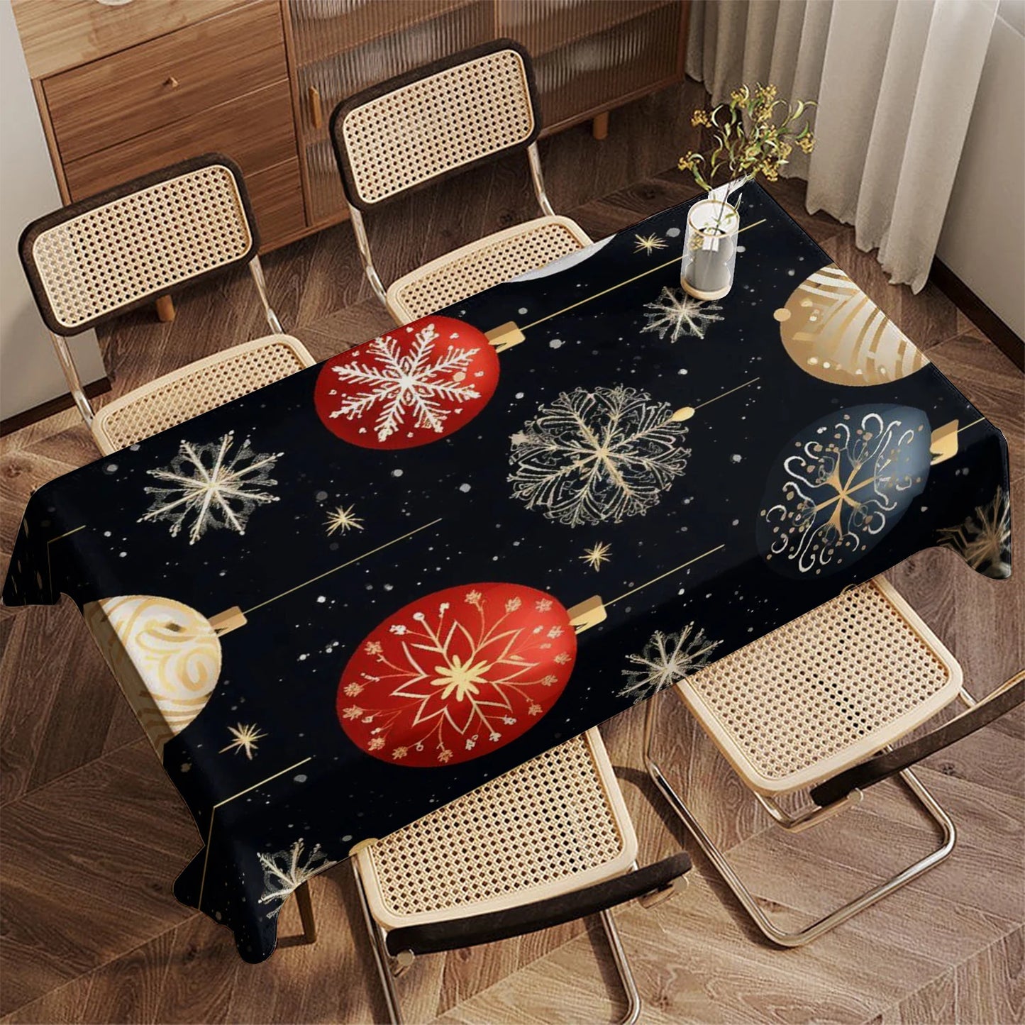 Wasserfeste Tischdecke mit rotem Streifenmuster für vielseitige Anlässe